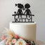 Personalised Seated Best Friends Cake Topper – Name in Black Glitter