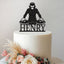 Personalised DJ Twin Turntables Cake Topper – Name in Black Glitter