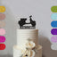 Personalised Retro Scooter Cake Topper with Name in Black Glitter