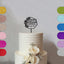 Personalised Botanical Geometric Birthday Cake Topper with Name in Black Glitter