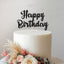 Happy Birthday Looped Script Cake Topper in Black Glitter
