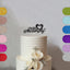 Happy Anniversary Heart Cake Topper in Black Glitter