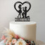 Personalised Proposal Engagement Cake Topper with Names in Black Glitter