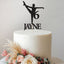 Personalised Ballerina Leg Hold Cake Topper – Name & Age in Black Glitter
