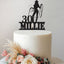 Personalised Cowgirl Lasso Birthday Cake Topper – Name & Age in Black Glitter
