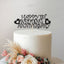 First Wedding Anniversary Curly Hearts Cake Topper in Black Glitter