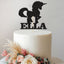 Personalised Prancing Unicorn Cake Topper – Name in Black Glitter