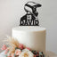 Personalised Motocross Rider Profile Cake Topper – Name & Age in Black Glitter