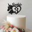 Personalised Unicorn Head & Heart Cake Topper – Name & Age in Black Glitter