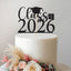 Personalised Class Of Graduation Cap Cake Topper – Year in Black Glitter