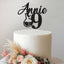 Personalised Science Flask Cake Topper – Name & Age in Black Glitter