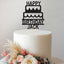 Personalised Two-Tier Cake Topper – Name in Black Glitter