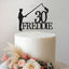 Personalised Standing Fisherman & Catch Cake Topper – Name & Age in Black Glitter