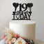 Personalised Heart Balloons & Stars Today Cake Topper – Age in Black Glitter