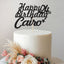 Personalised Flowing Birthday Script & Single Star Cake Topper – Name & Age in Black Glitter