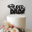 Super Dad Shield & Flying Hero Cake Topper in Black Glitter